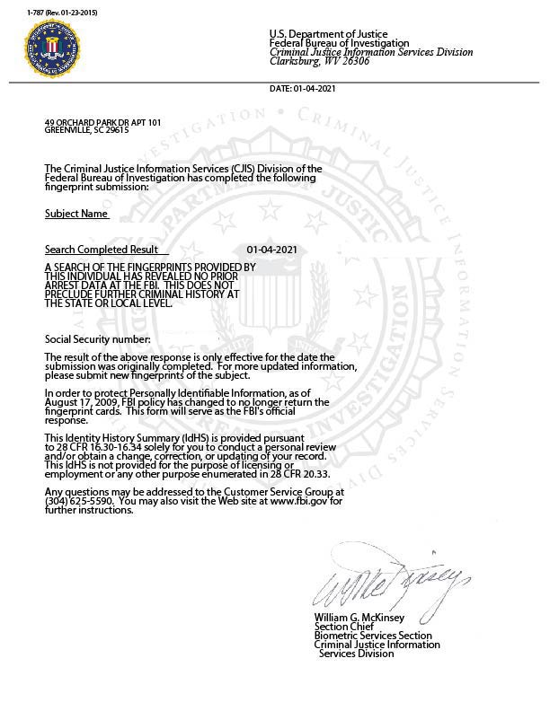 FBI Background Check